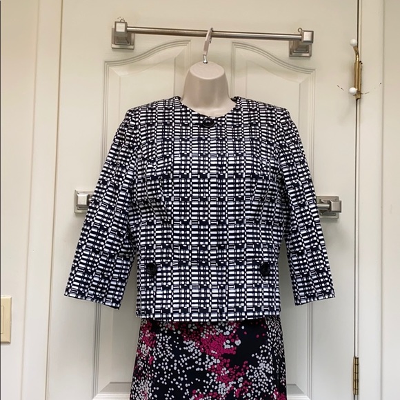 Jones New York cropped black/white blazer - Picture 2 of 8